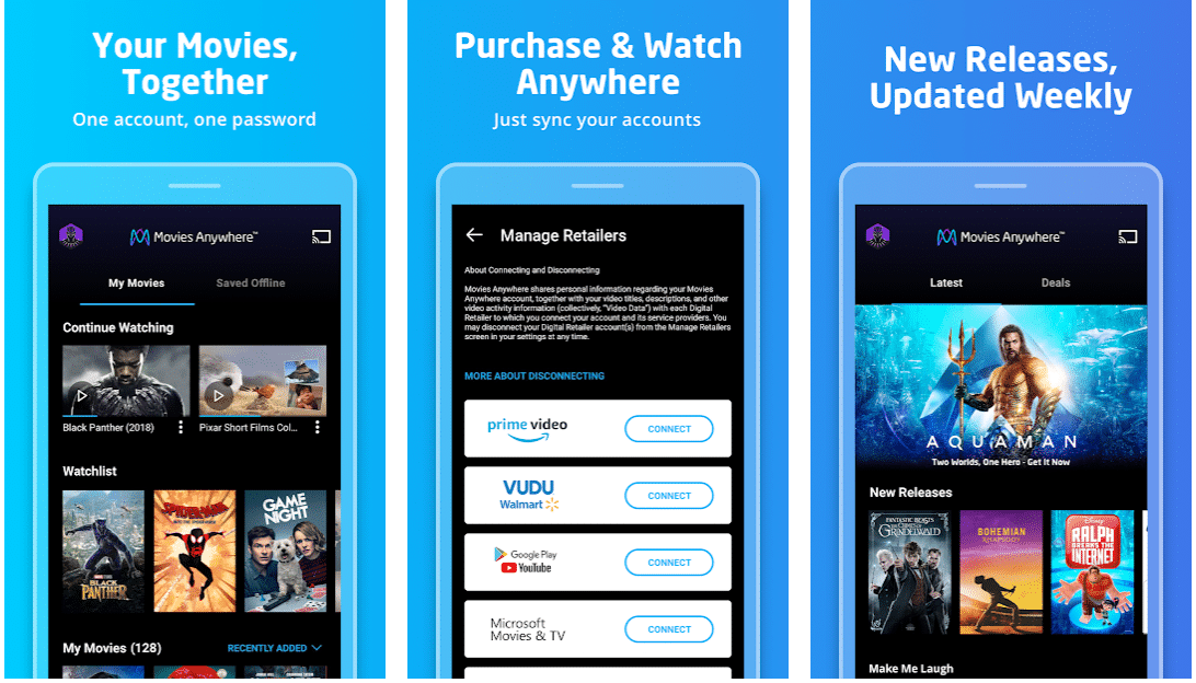 Movie Anywhere - أفضل تطبيقات الأفلام المجانية لنظامي Android و iOS
