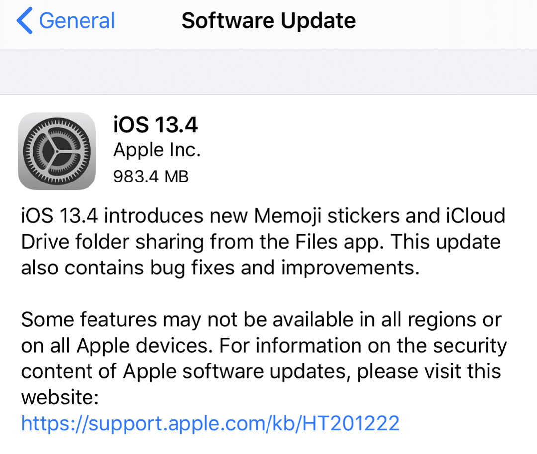 iOS 13.4 and iPadOS 13.4 Update