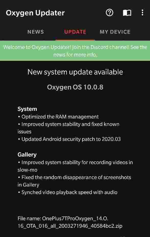 OnePlus 7T 7T Pro Update 10.0.8, 10.3.2