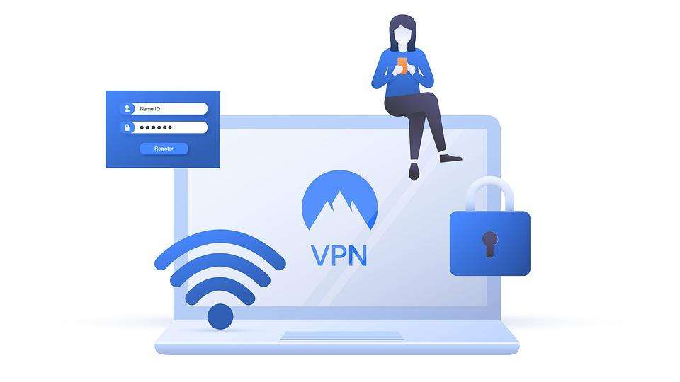 How WordPress Users Benefit From VPN: An illustration of a laptop showing a VPN logo.