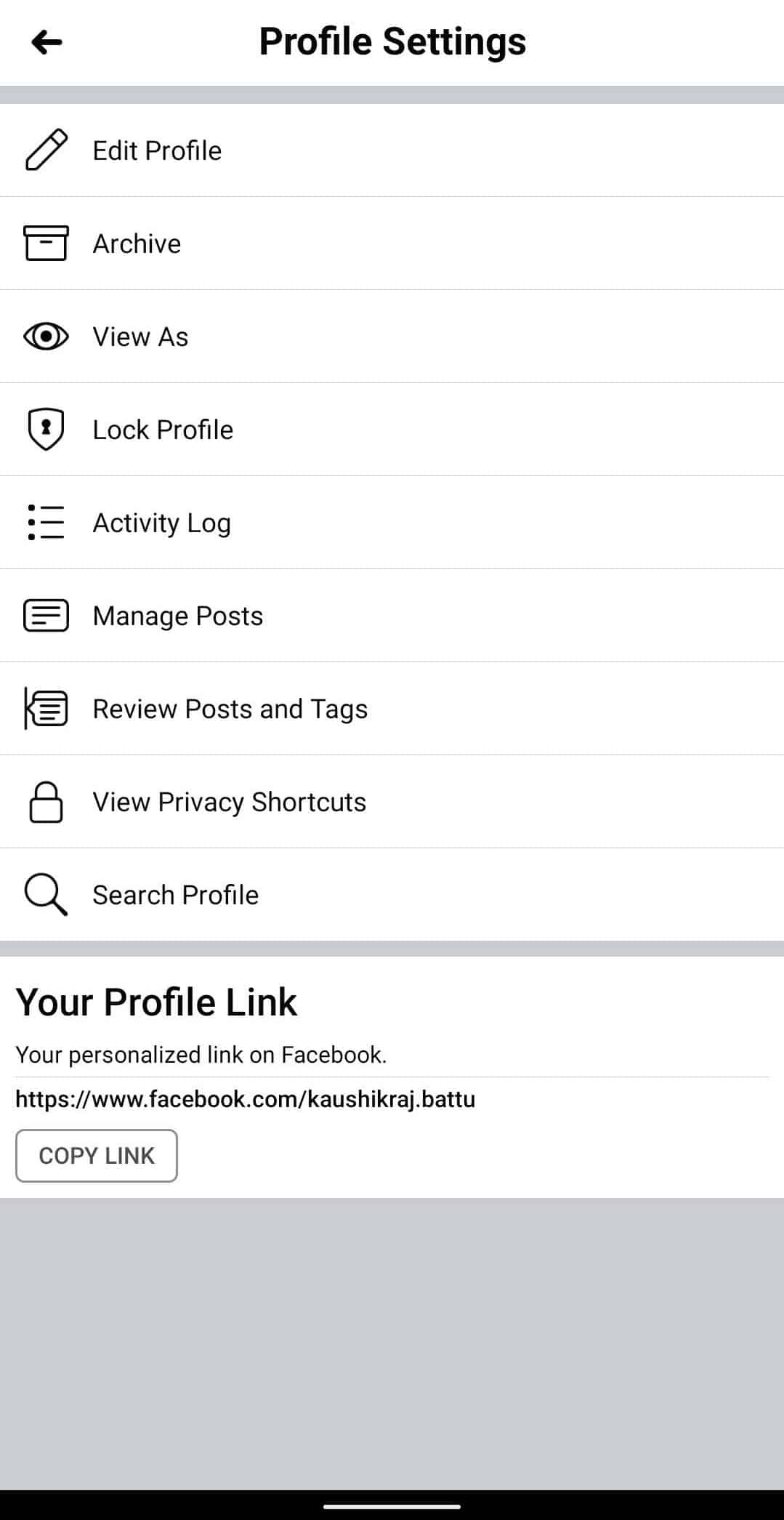 lock facebook profile