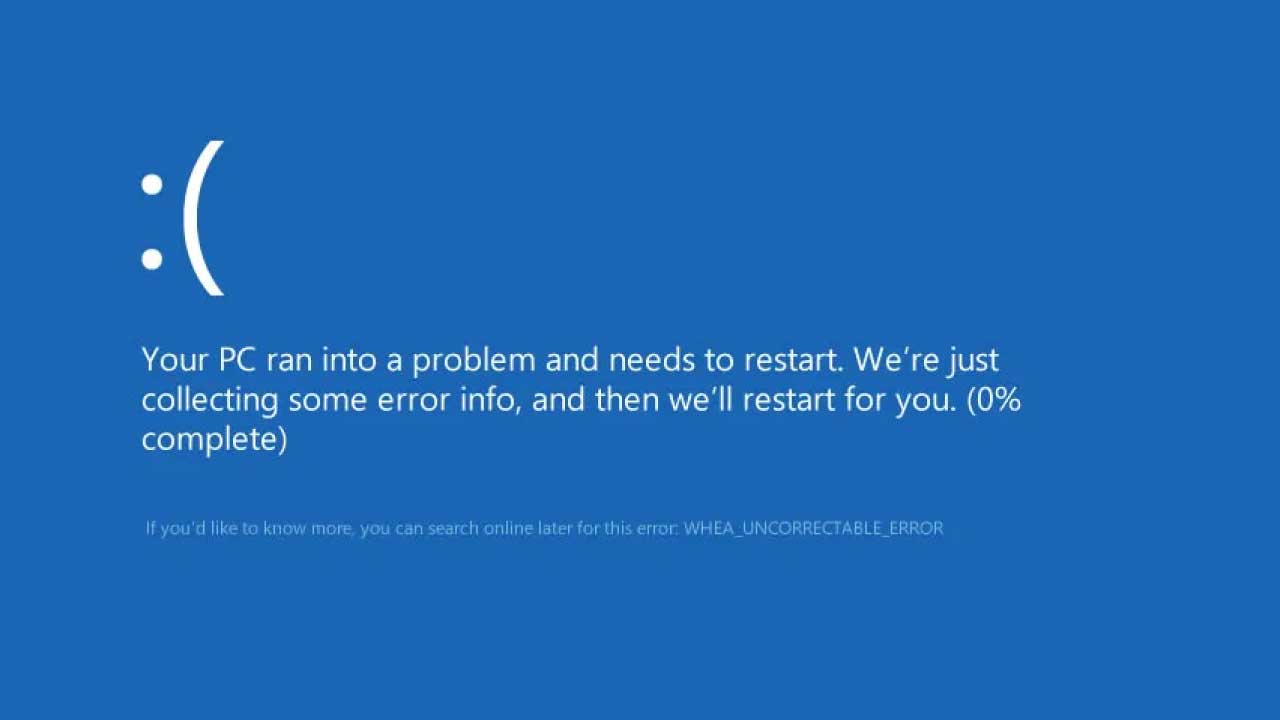 WHEA Uncorrectable Error with Blue Screen of Death