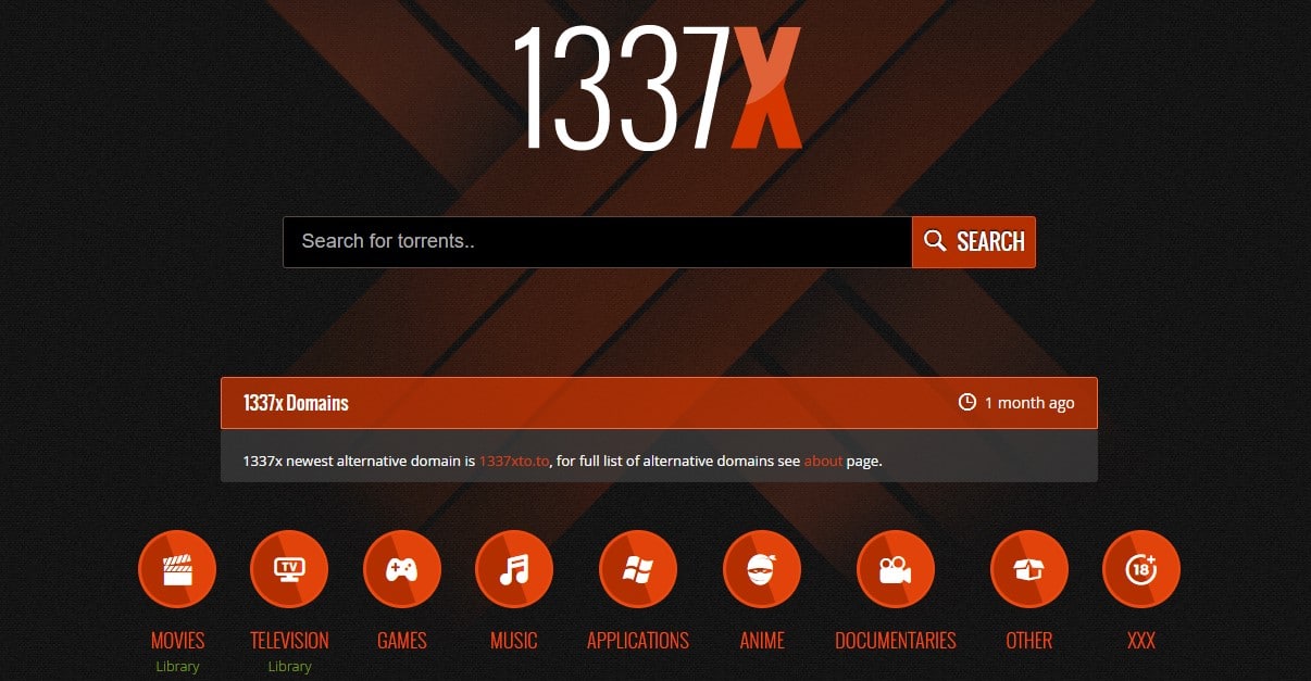 torrent search engine - 1337x