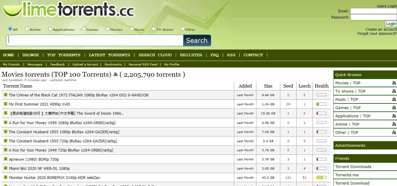 torrent search engine - lime torrents 