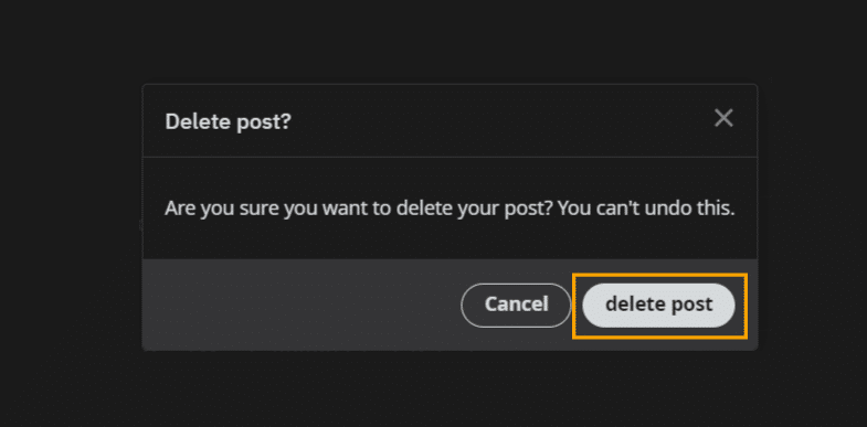 Delete Your Reddit Account's Posts and Comments: Posts/Comments Delete Confirmation option