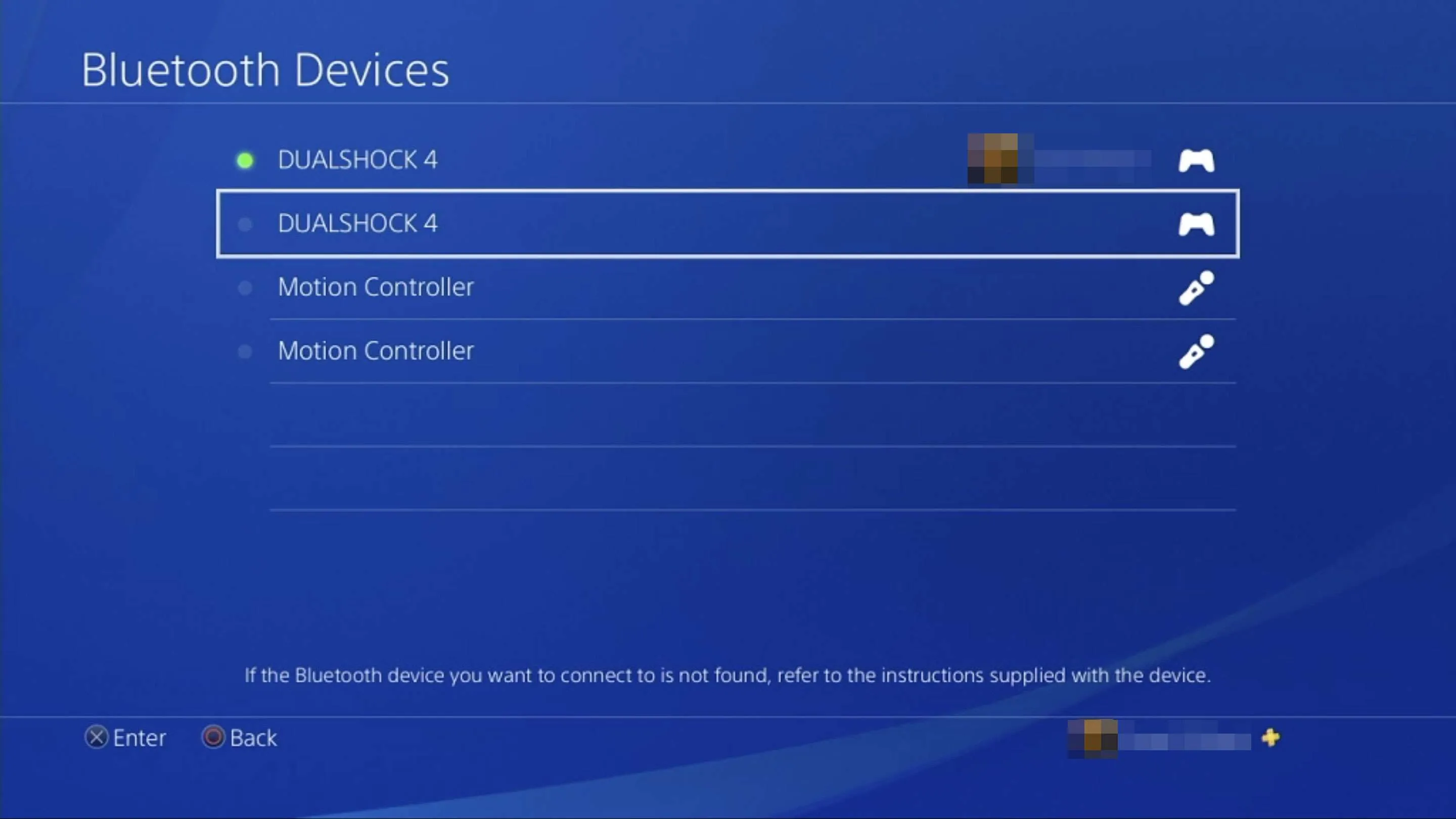 Reset PS4 Controller: Bluetooth Devices option in PS4 Settings