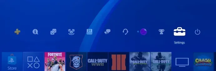 Reset PS4 Controller: PS4 Settings Option