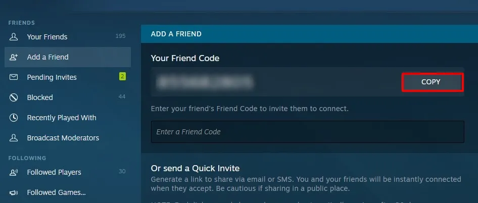 Stem Friend Code: Copy Friend Code