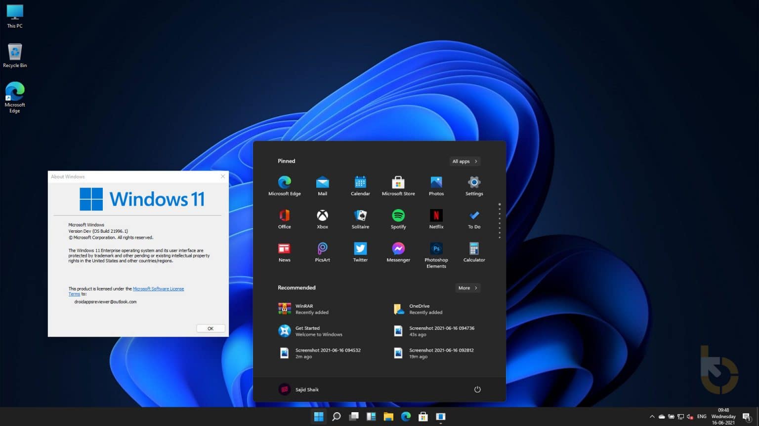 windows 11 start menu
