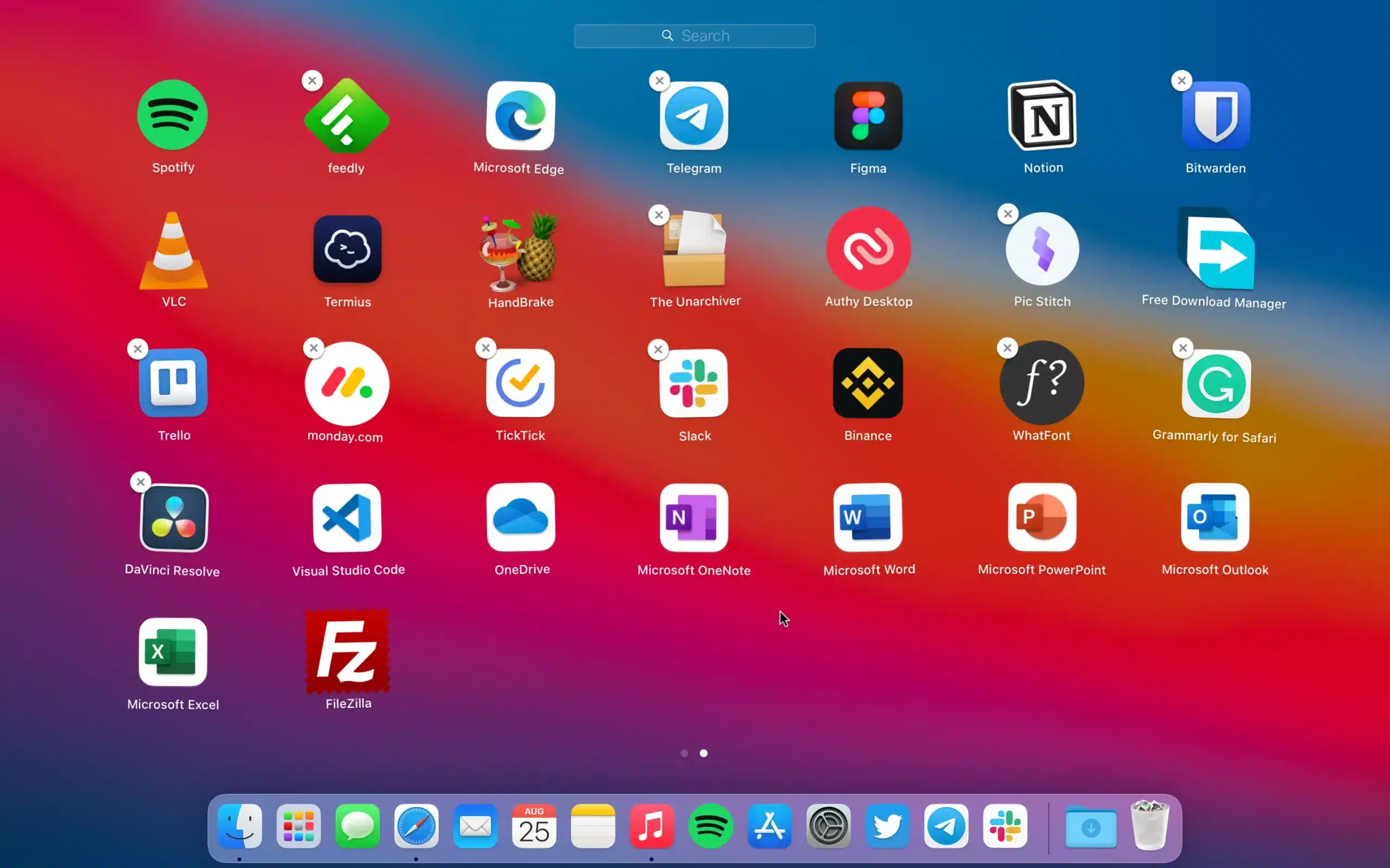 Shaking Icons to Delete apps from Launchpad on macOS