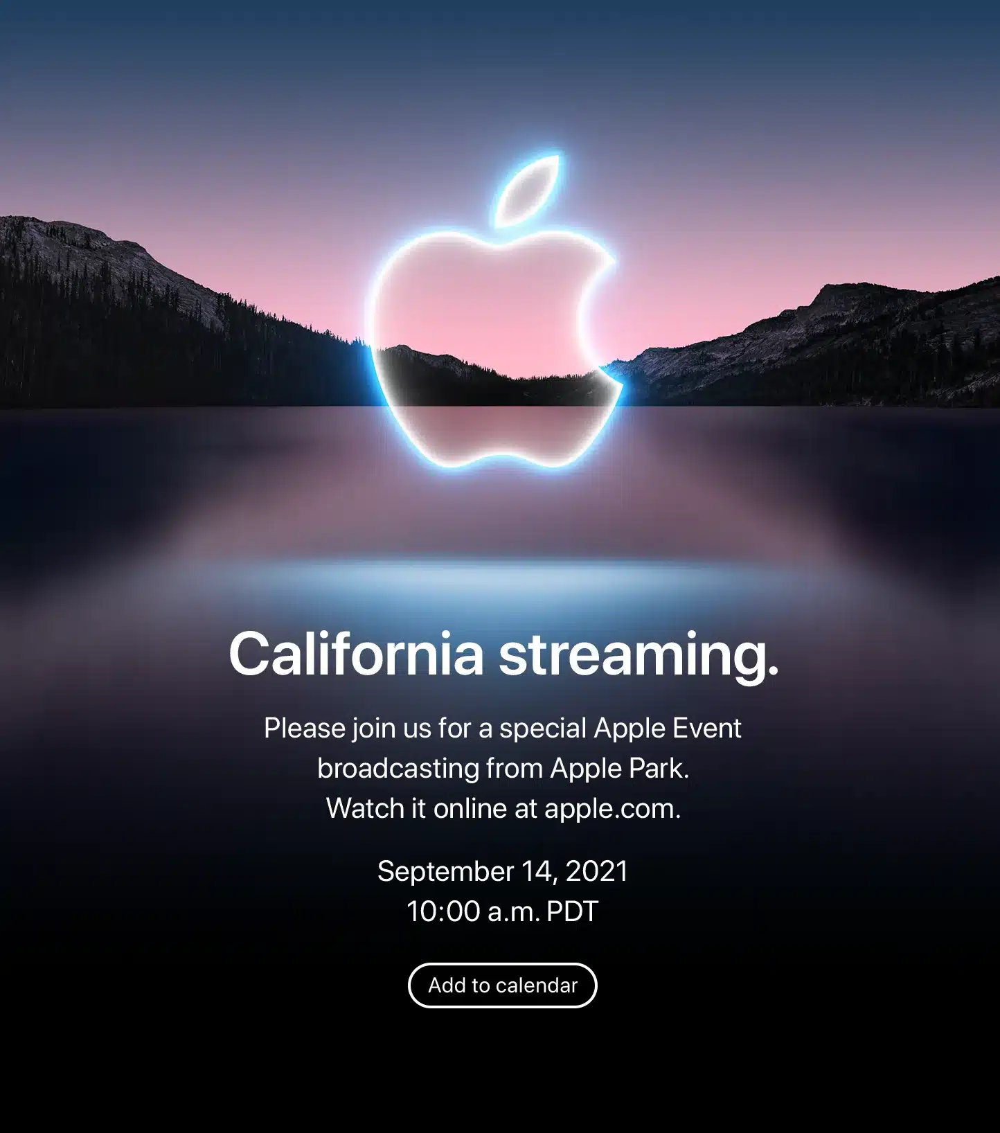 Apple California Streaming Event Invite