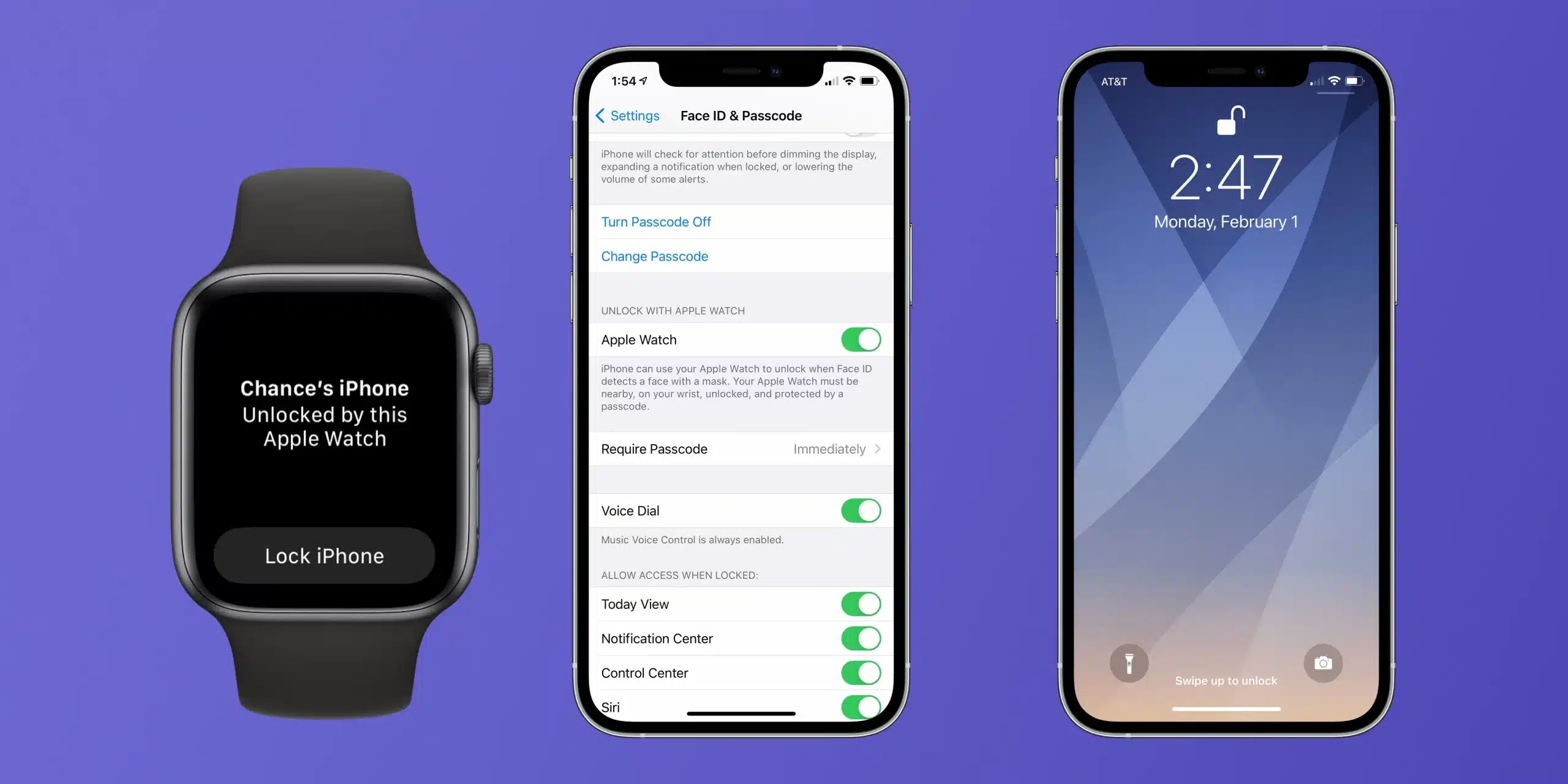 Face ID with Mask via Apple Watch