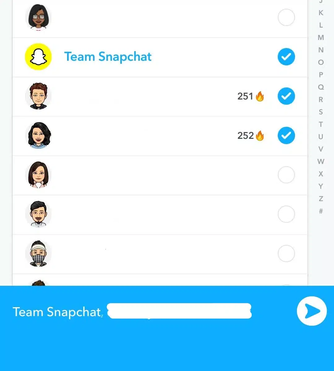 Send Snaps individually on Snapchat