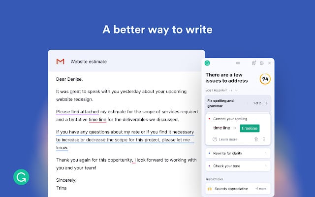 Grammarly - Best Chrome Extensions