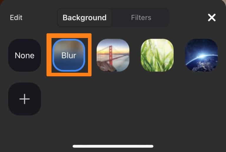 Select Blur the Background in Zoom mobile