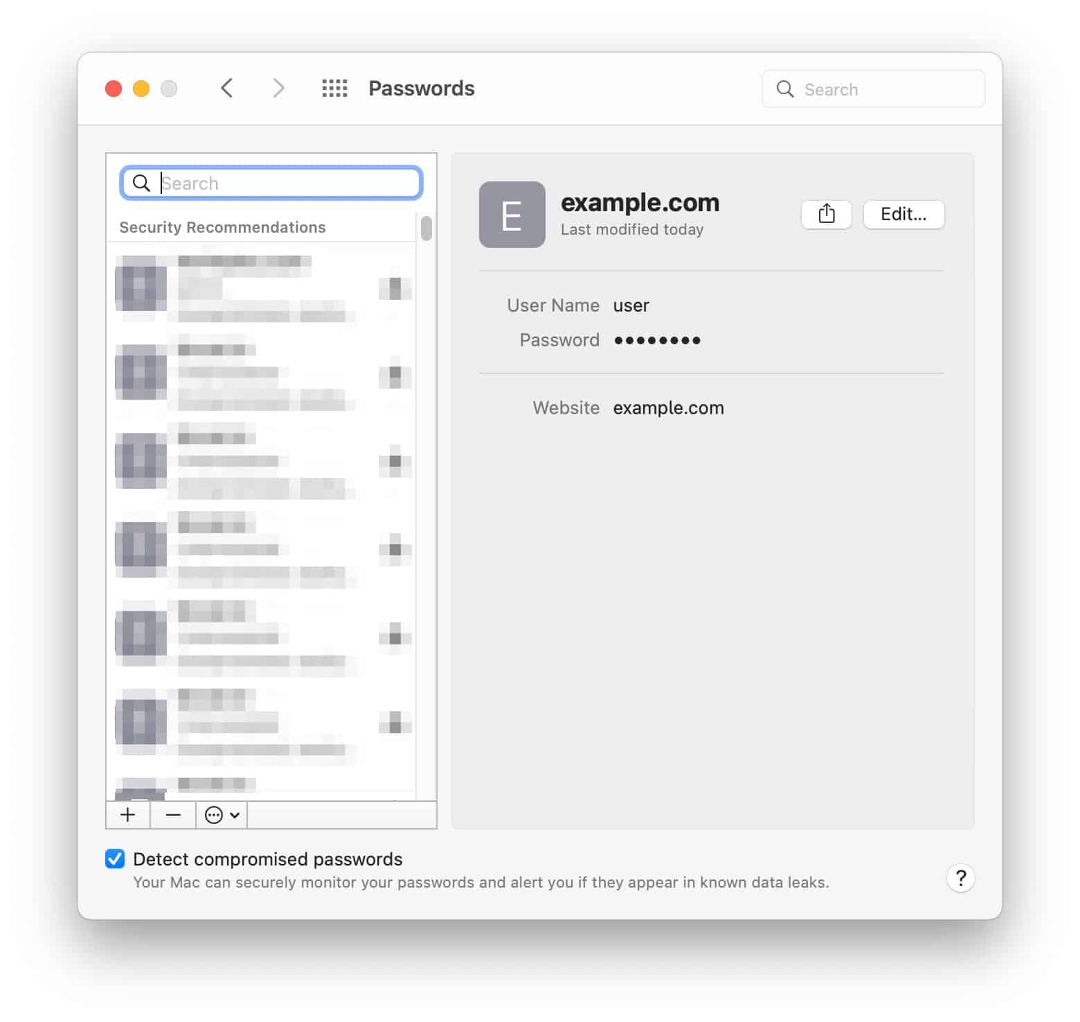 Passwords in Mac