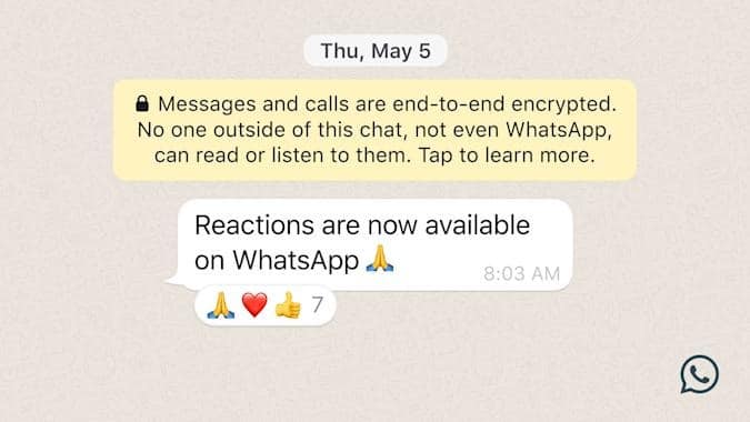 WhatsApp Emoji Reactions