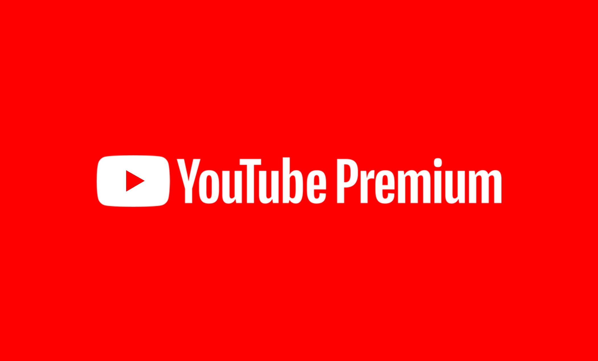 YouTube Premium logo over red background