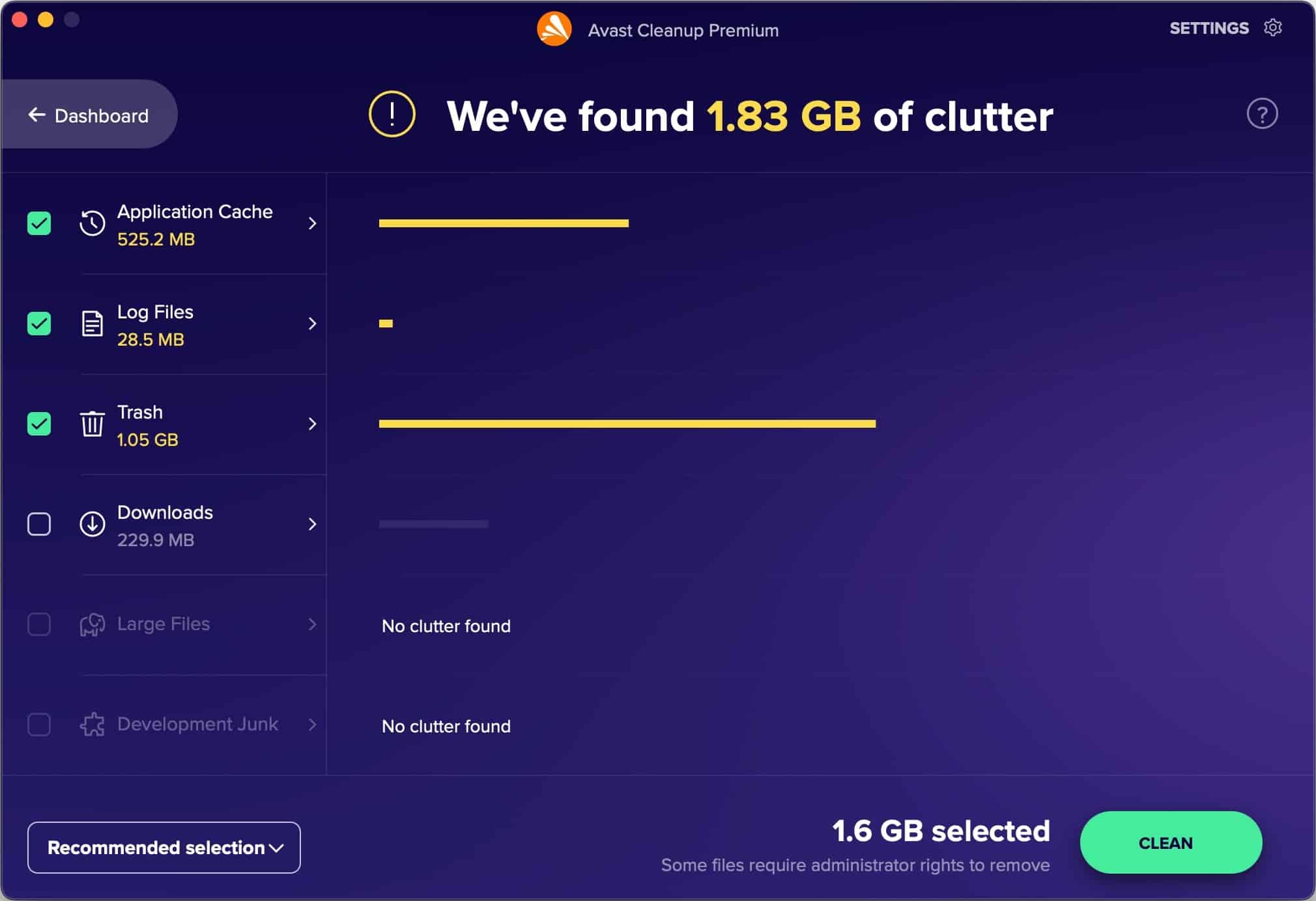 Avast Cleanup Premium's Clean Clutter feature