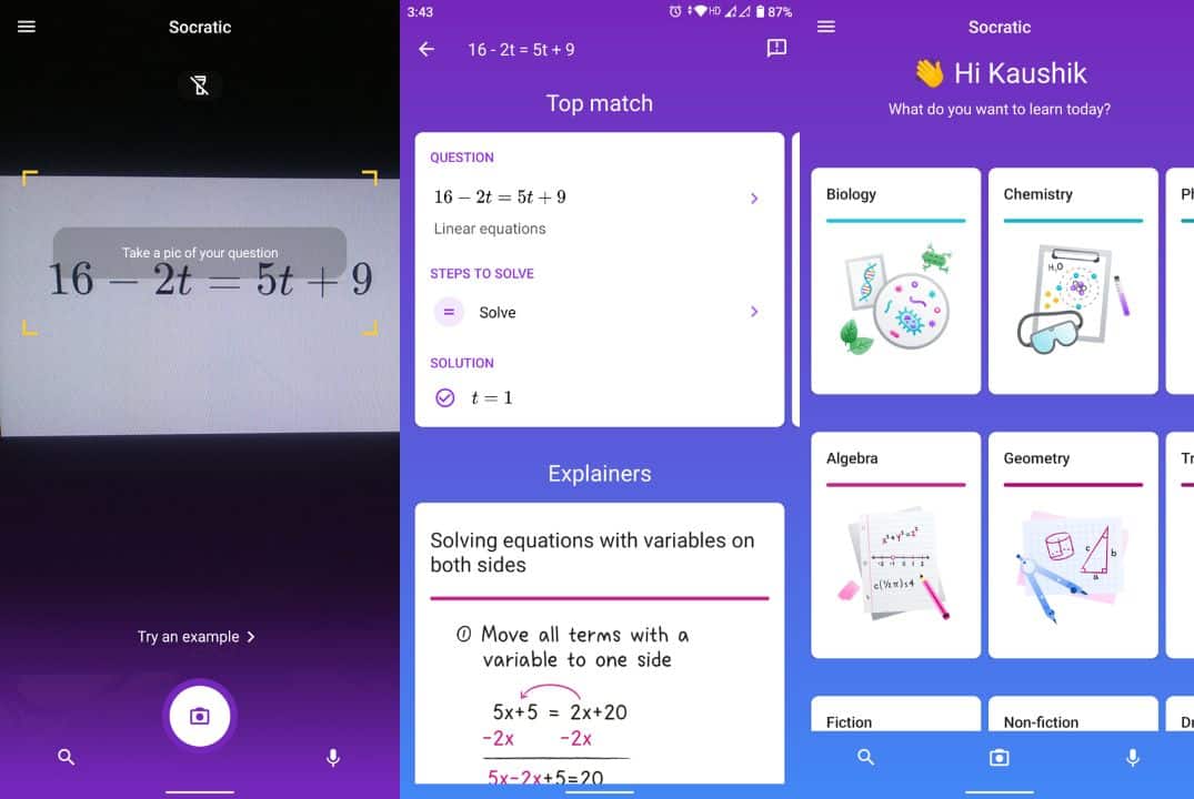 Solve Math Problems Socratic by Google