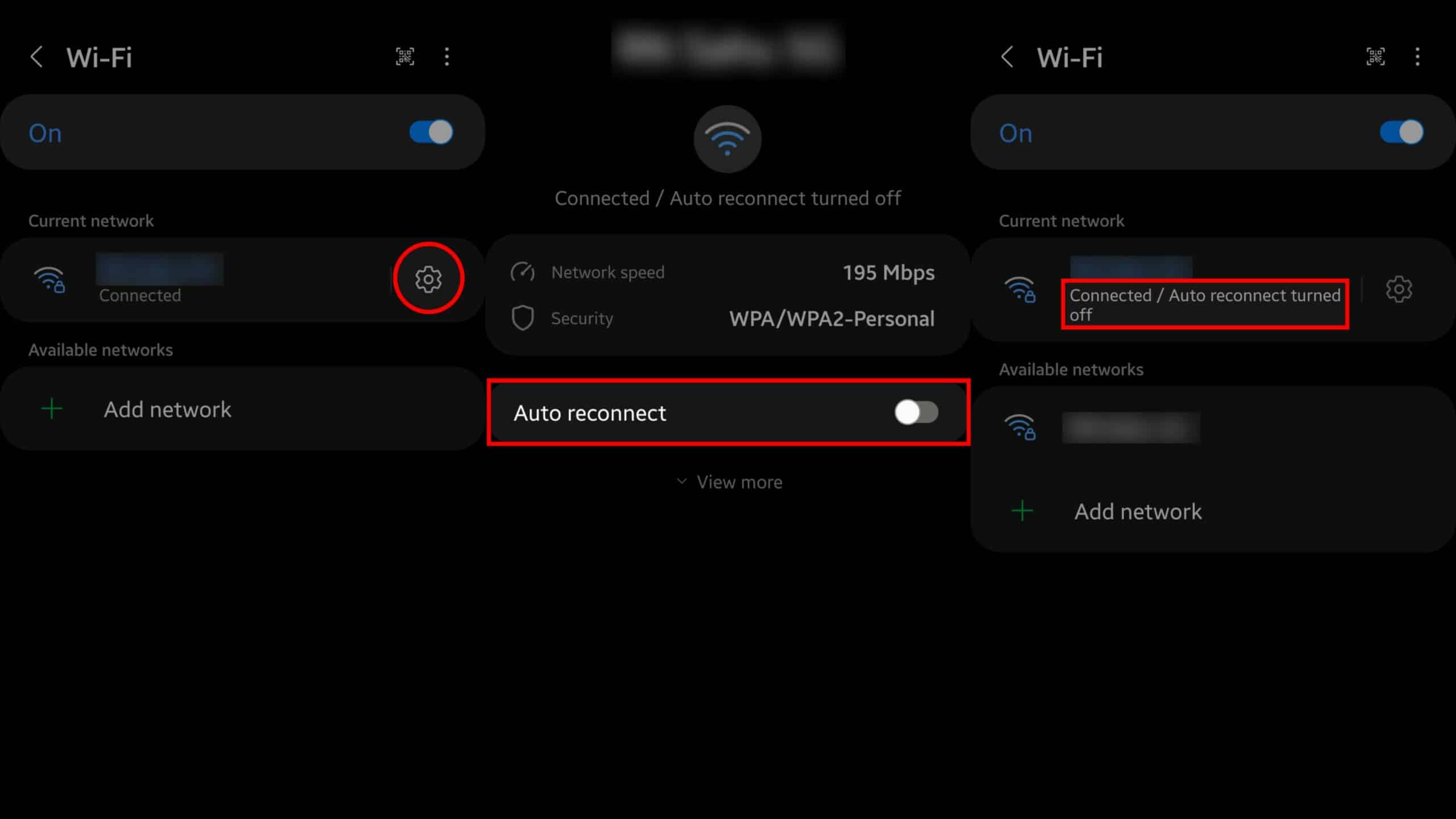 Disable auto-reconnection of a Wi-Fi network