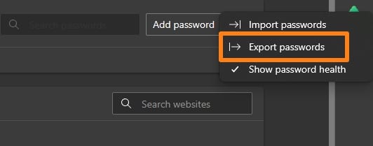 Export Passwords from Browser